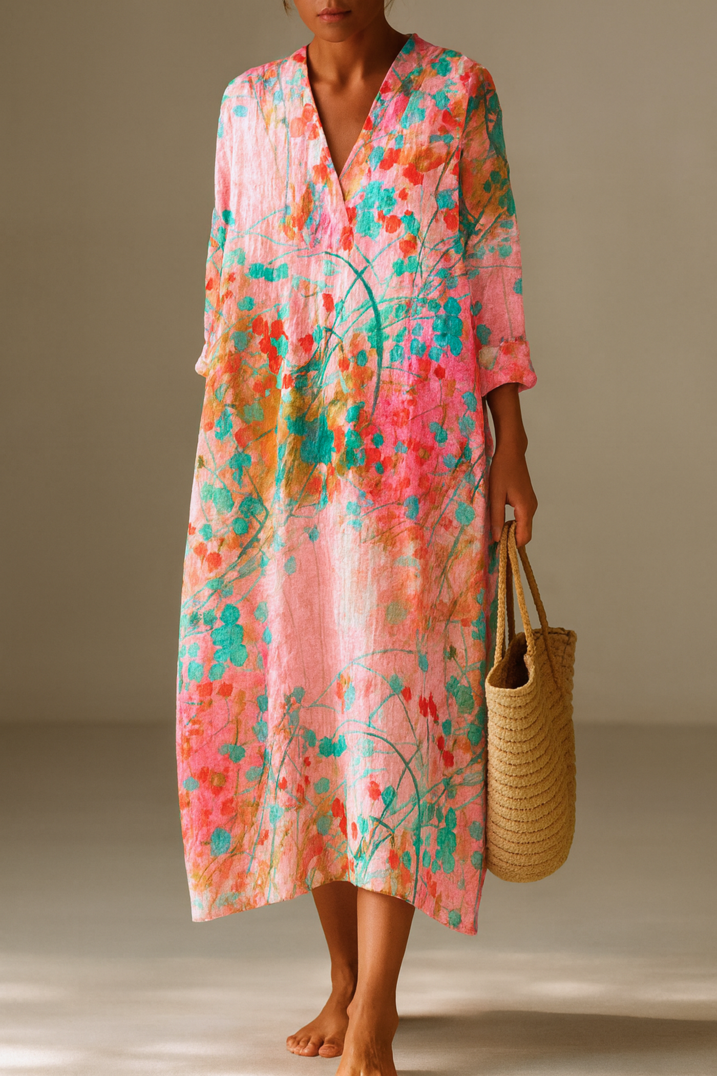 Lana™ | Soft Blush Floral Maxi Dress