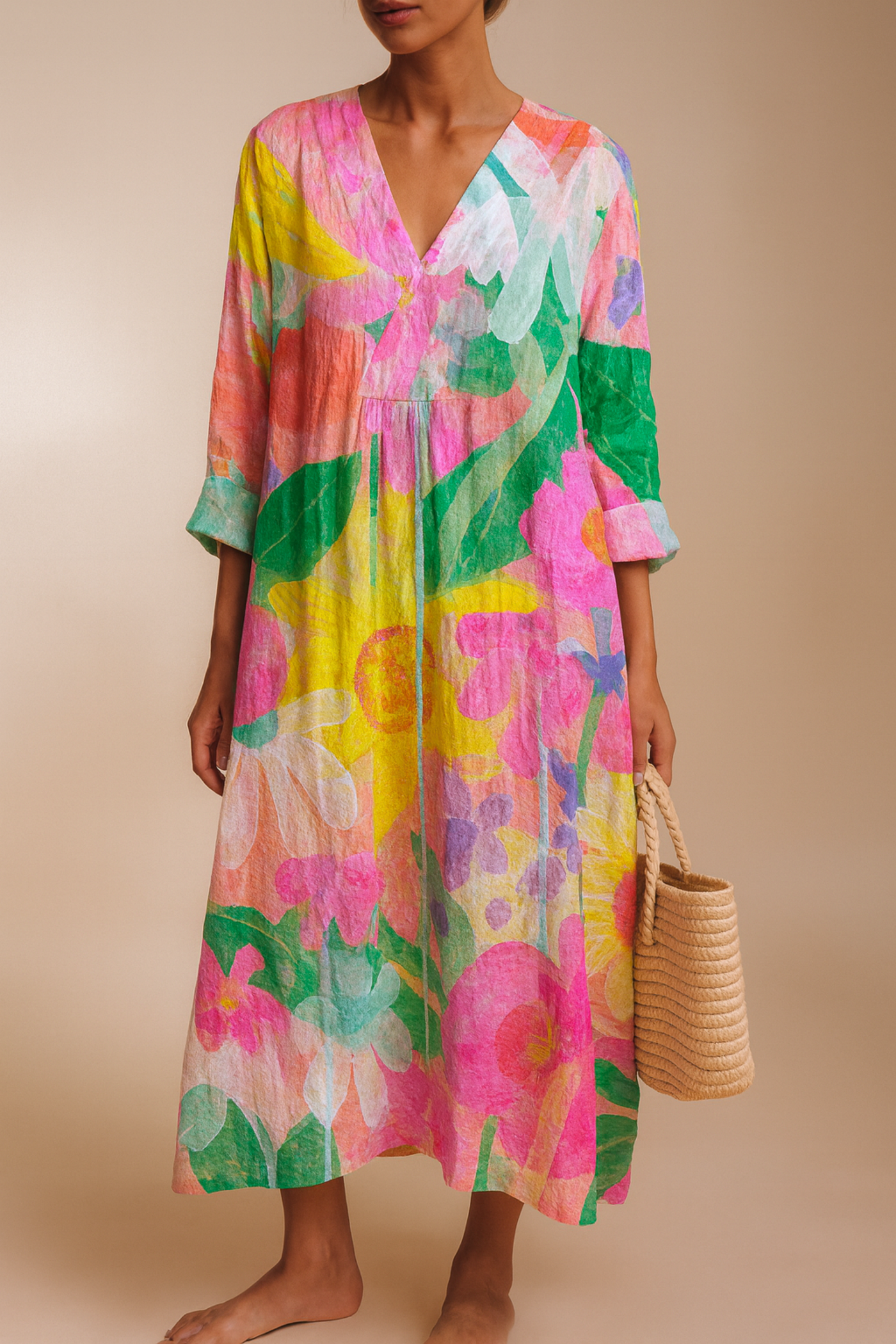 Tilly™ | Airy Maxi Dress with Watercolor Flowers