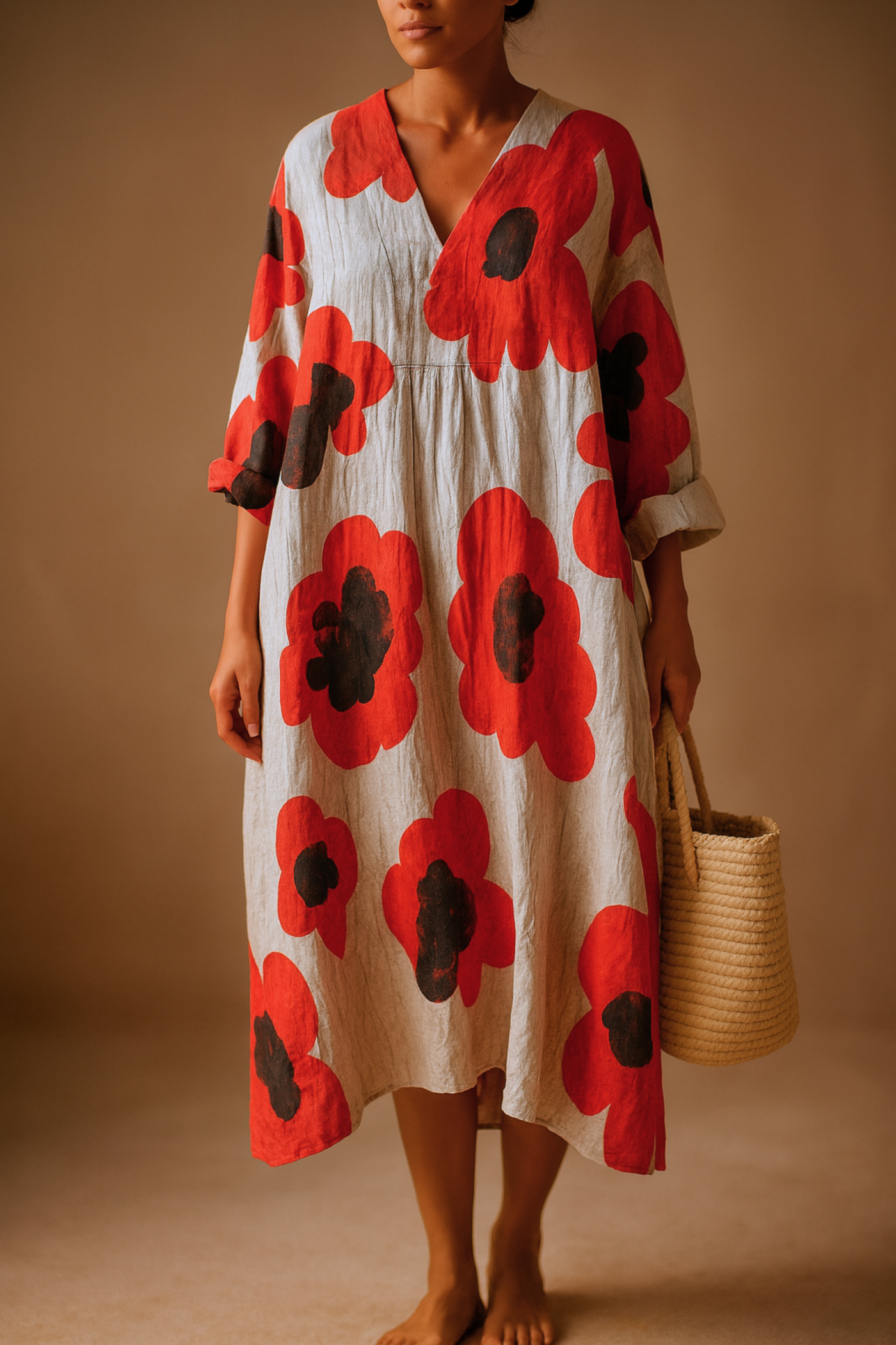 Barbara™ | Bold Poppy Flower Print Maxi Dress