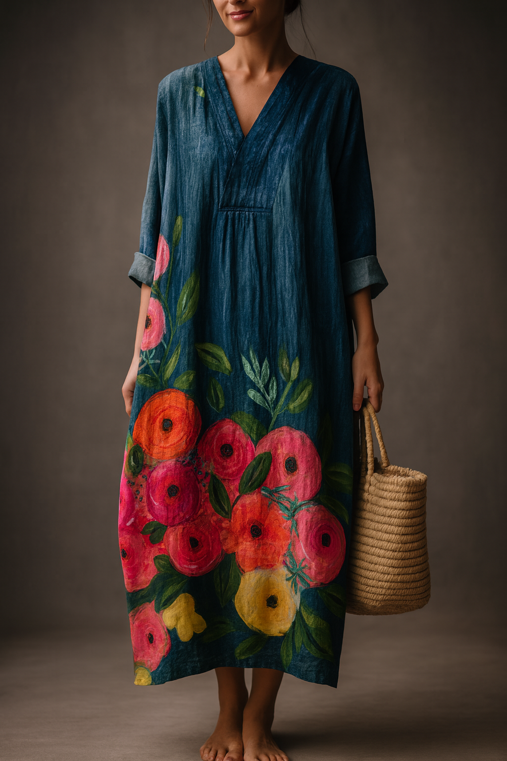 Poppy™ | Watercolor Flower Maxi Dress