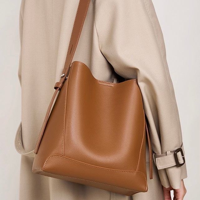 Marie™ | Genuine Leather Crossbody & Shoulder Oversized Bucket Bag
