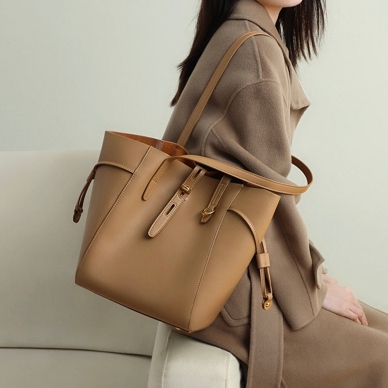 Anna™ | Genuine Leather Vintage Lock Buckle Tote Bag