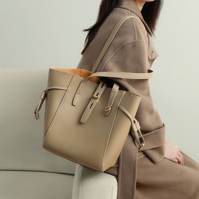 Anna™ | Genuine Leather Vintage Lock Buckle Tote Bag