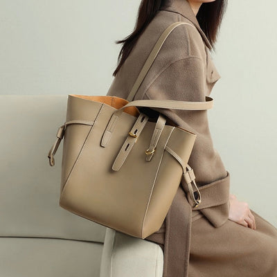 Anna™ | Genuine Leather Vintage Lock Buckle Tote Bag