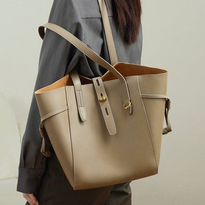 Anna™ | Genuine Leather Vintage Lock Buckle Tote Bag