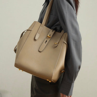 Anna™ | Genuine Leather Vintage Lock Buckle Tote Bag