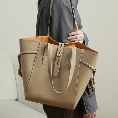 Anna™ | Genuine Leather Vintage Lock Buckle Tote Bag