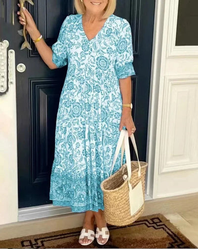 Azariah™ | Elegant Floral Dress with V-Neck
