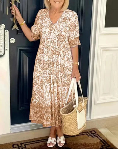 Azariah™ | Elegant Floral Dress with V-Neck