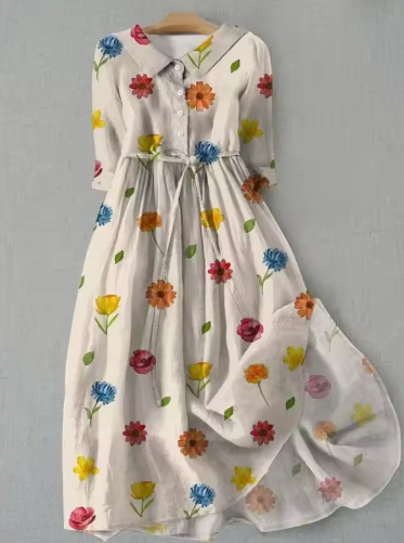 Noelle™ | Floral Button-Up Dress