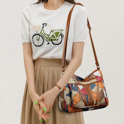 Elisa™ | Mosaic Leather Handbag