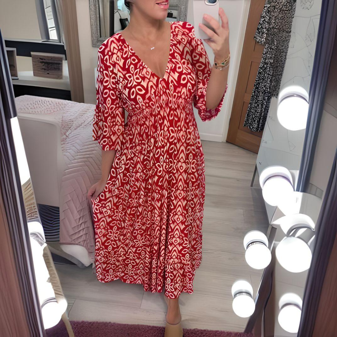 Lillia™ | Boho Printed Dress