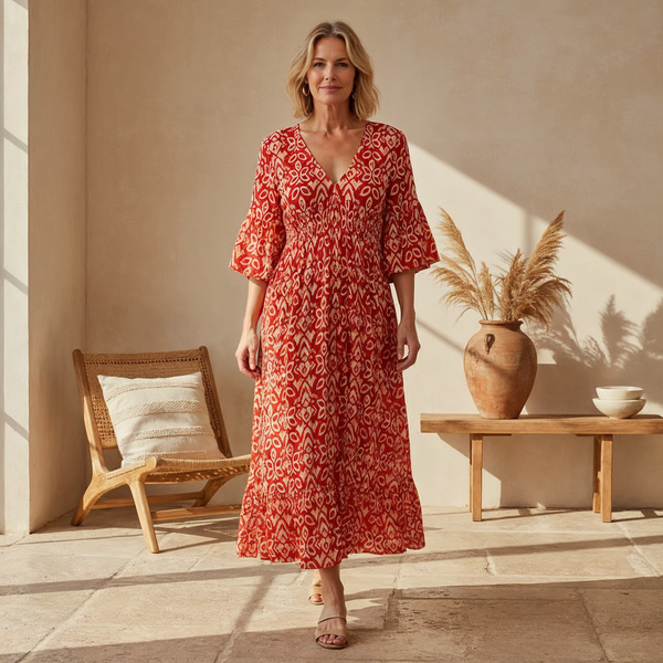 Lillia™ | Boho Printed Dress