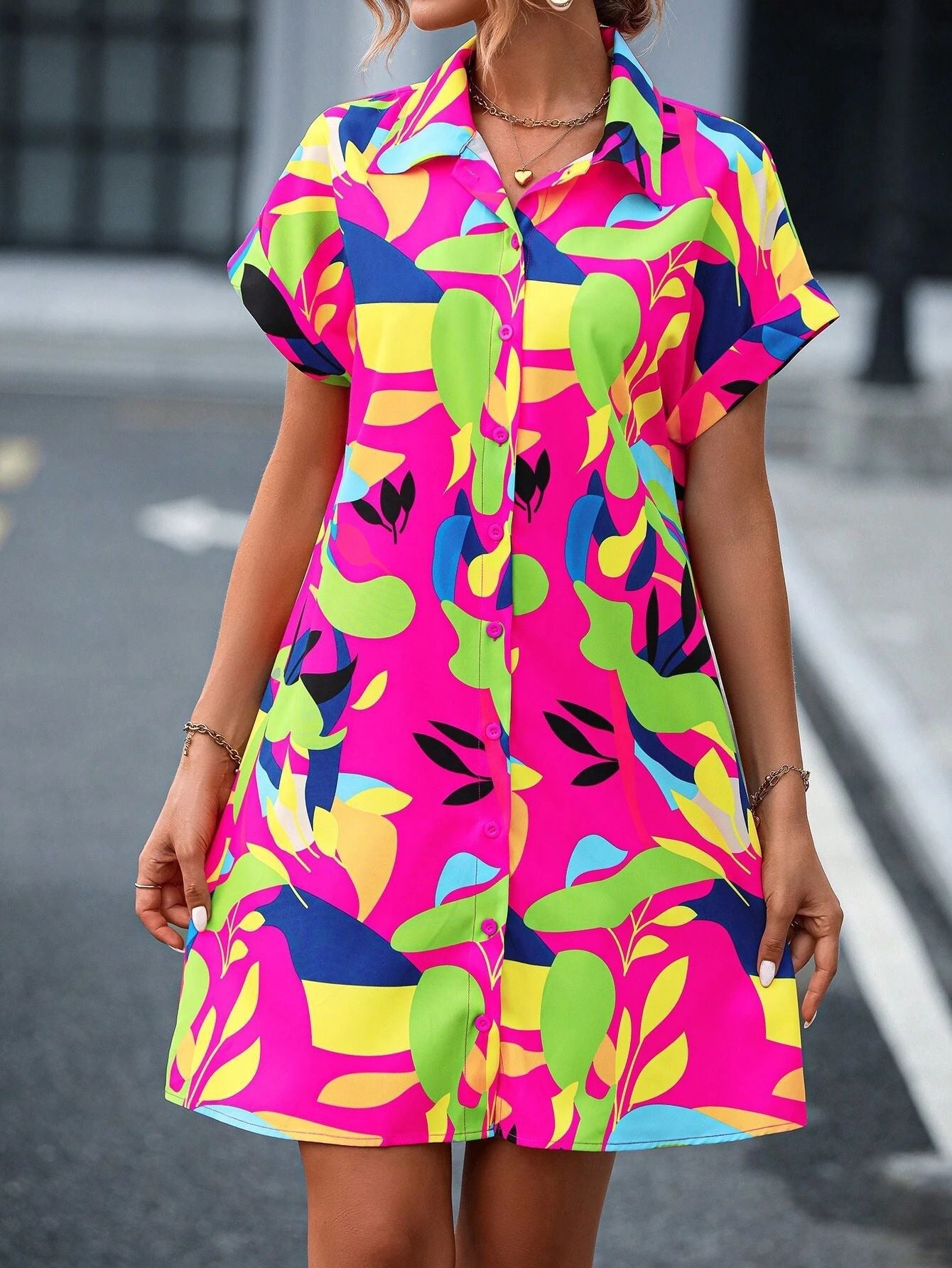 Tiana™ | Printed Button Down Dress